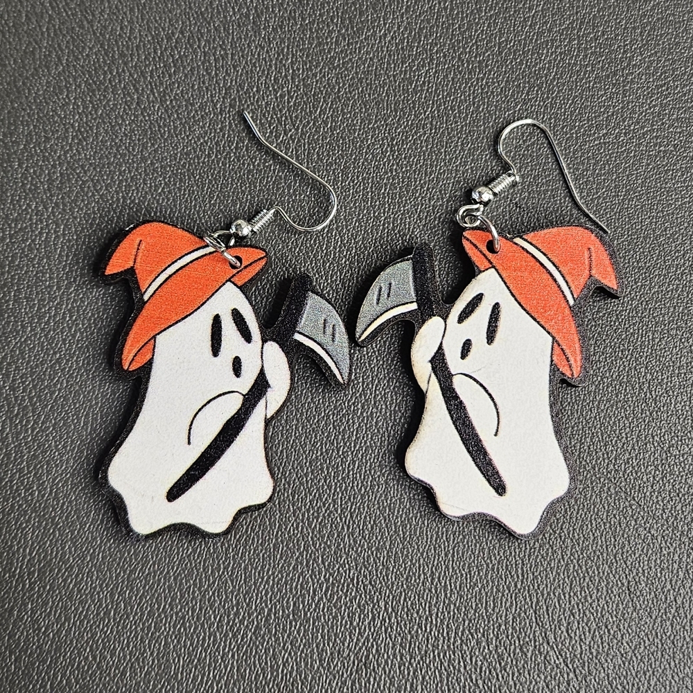 👻 Ghost Grim Reaper Earrings (dangle)